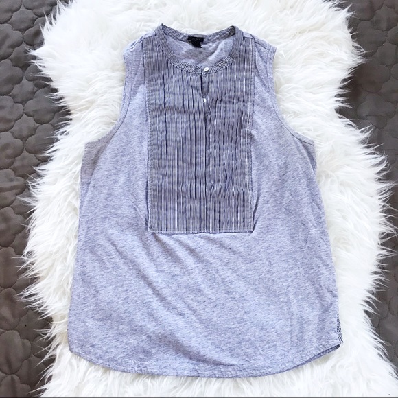 J. Crew Tops - 🌺3/$20 • Gray 100% Cotton Tuxido Tank Top •